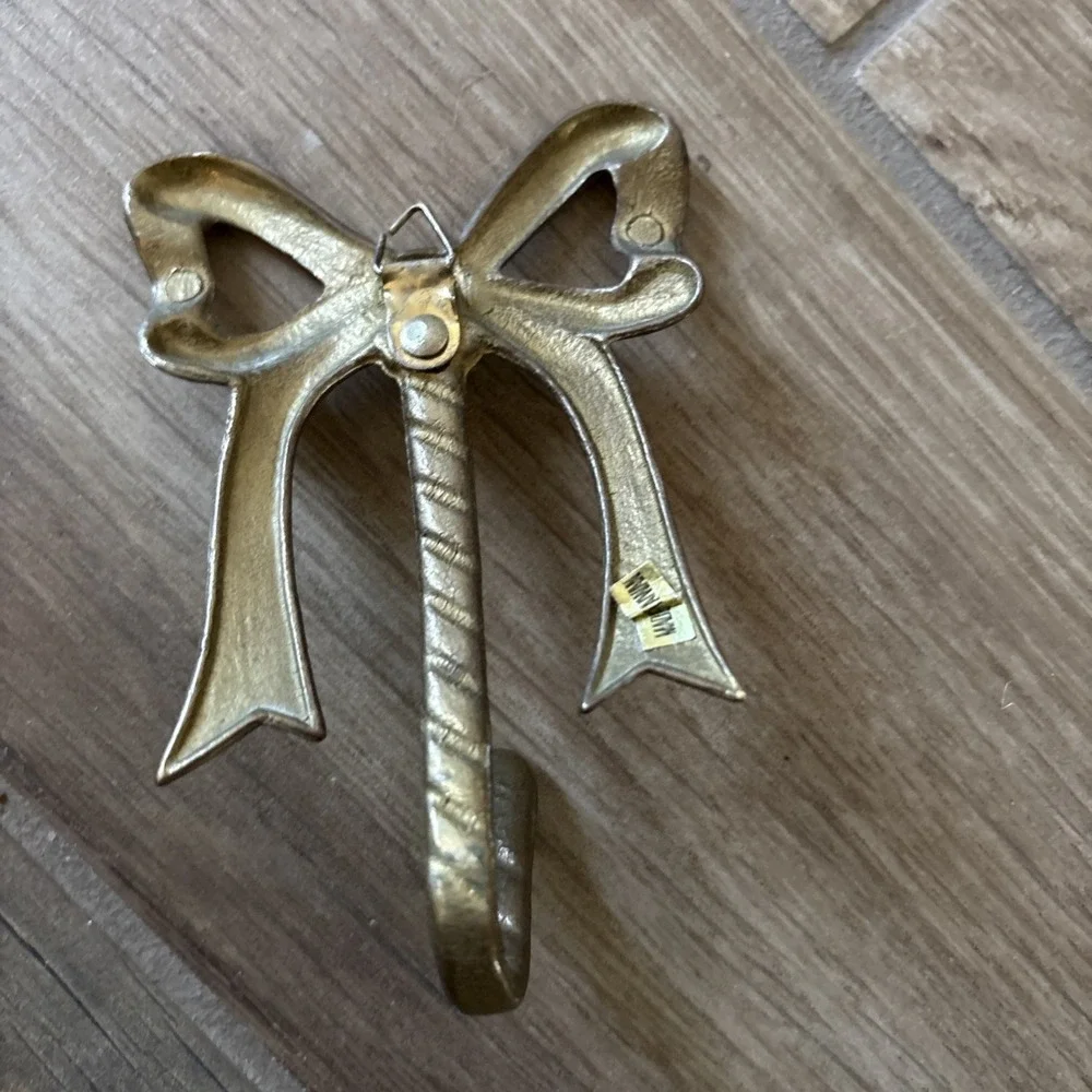 Brass Bow Wall Hook Antique Style‎ Polished Gold Decorative 4.5